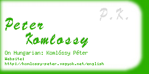 peter komlossy business card
